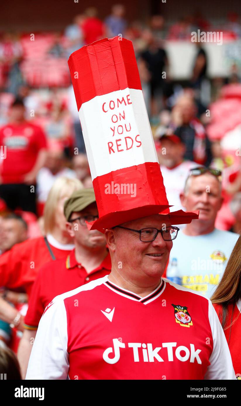 LONDRA, INGHILTERRA - MAGGIO 22: Durante la finale Buildbase fa Trophy 2021/2022 tra Bromley e Wrexham al Wembley Stadium , Londra, UK 22nd Maggio 2022 Foto Stock