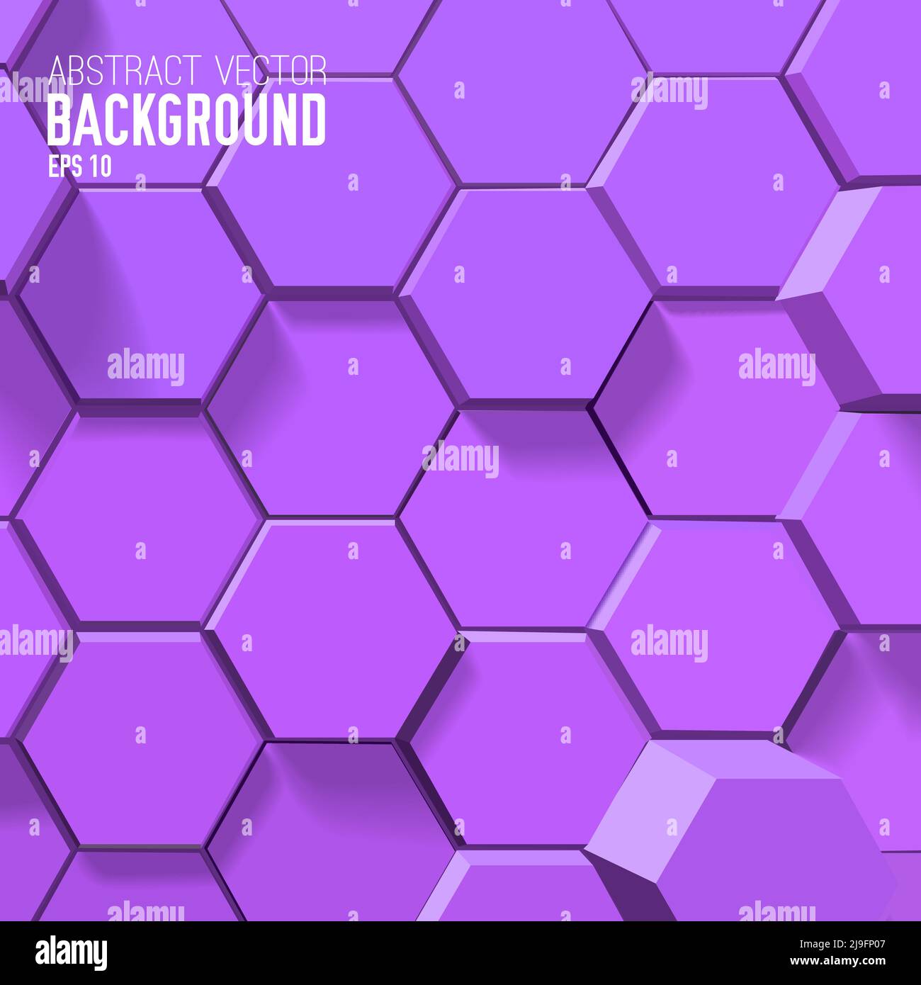 Sfondo astratto scientifico con esagoni 3D viola in mosaico geometrico illustrazione vettoriale di stile Illustrazione Vettoriale
