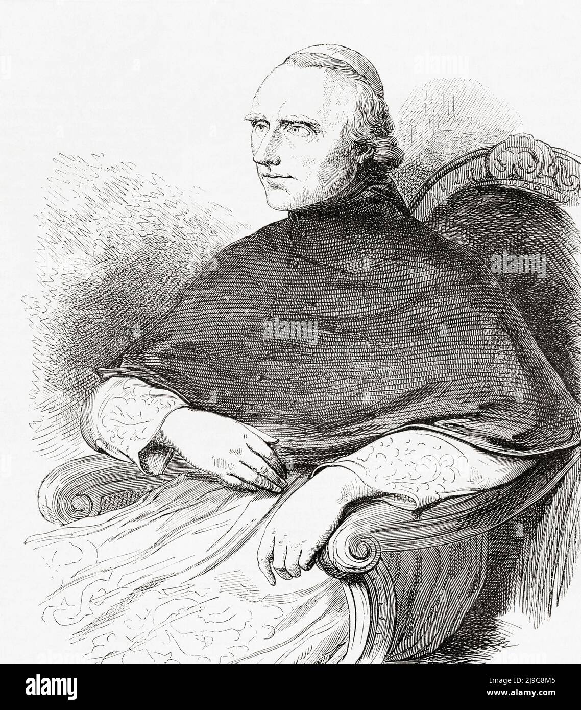 Ercole Consalvi, 1757 – 1824. Diacono e cardinale della Chiesa Cattolica, che ha servito due volte come Cardinale Segretario di Stato per gli Stati Papali. Da l'Univers Illustre, pubblicato Parigi, 1859 Foto Stock