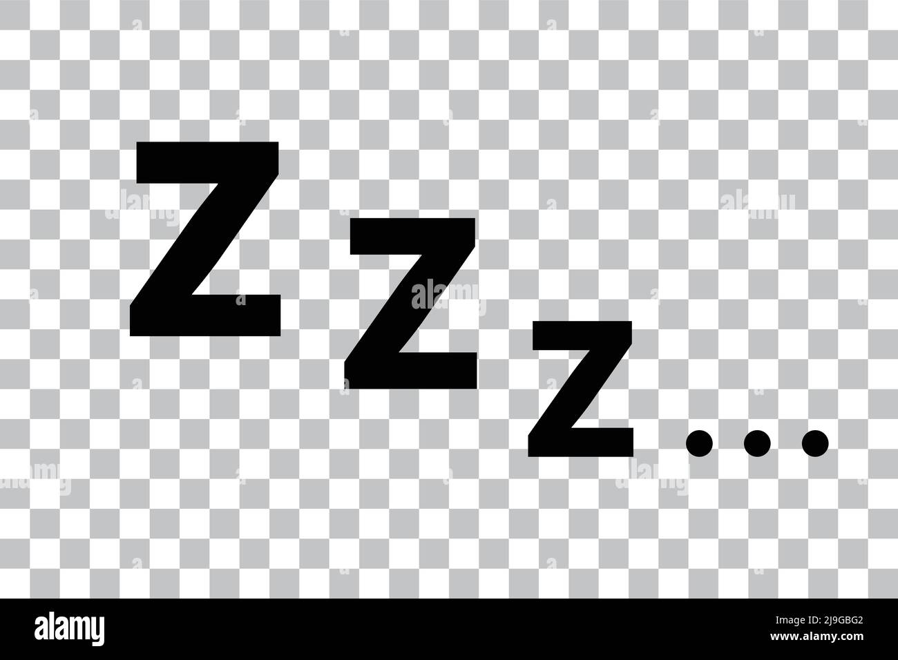 Icona del sonno di zzz su sfondo trasparente. Vettore modificabile. Illustrazione Vettoriale