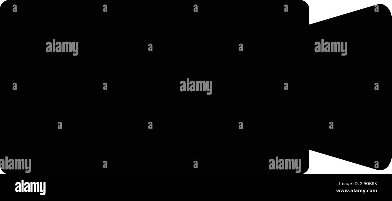 Icona di silhouette nera della videocamera. Vettore modificabile. Illustrazione Vettoriale