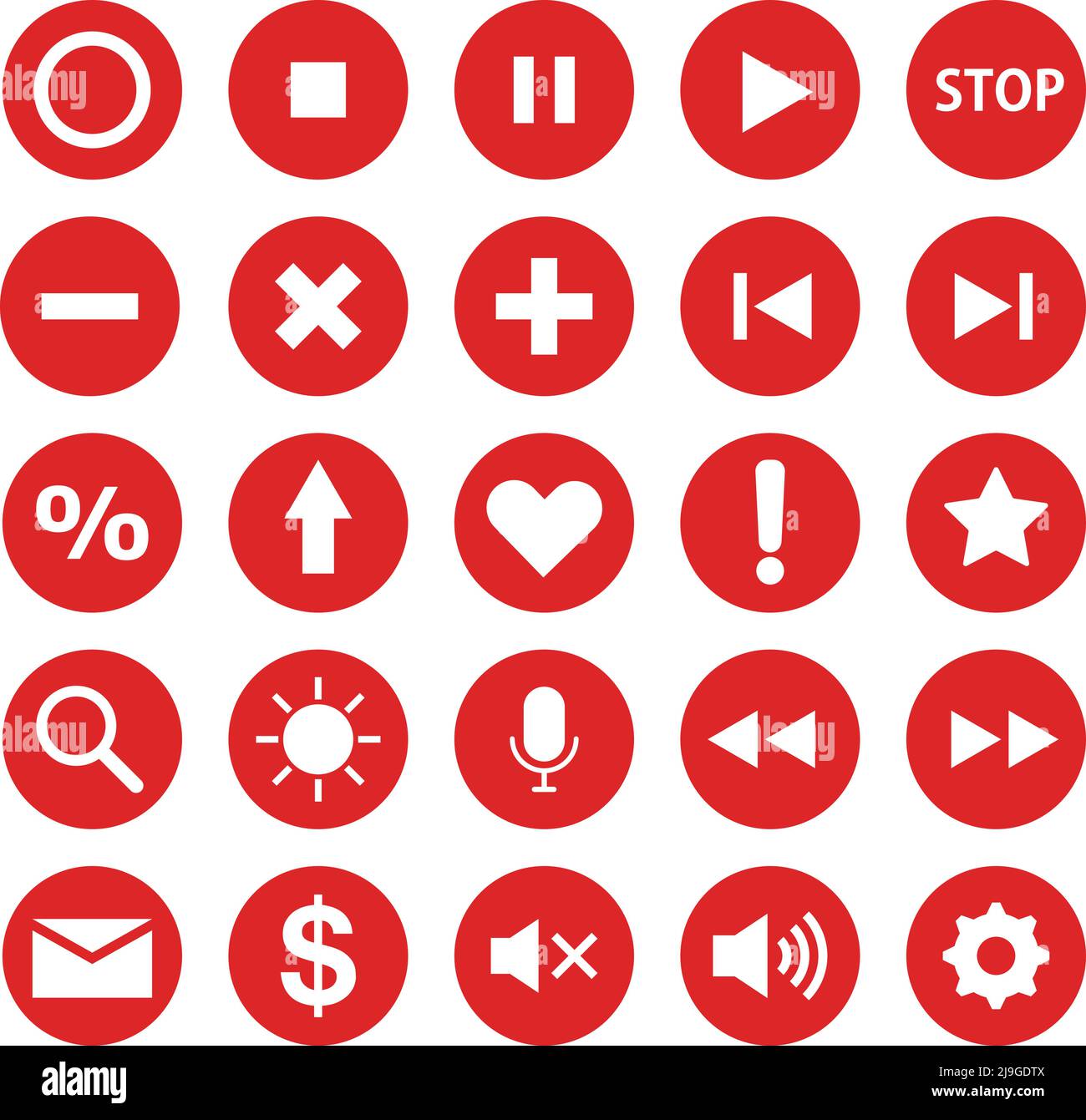 Una serie di icone rosse che possono essere utilizzate per varie scene. Illustrazione vettoriale. Vettore modificabile. Illustrazione Vettoriale
