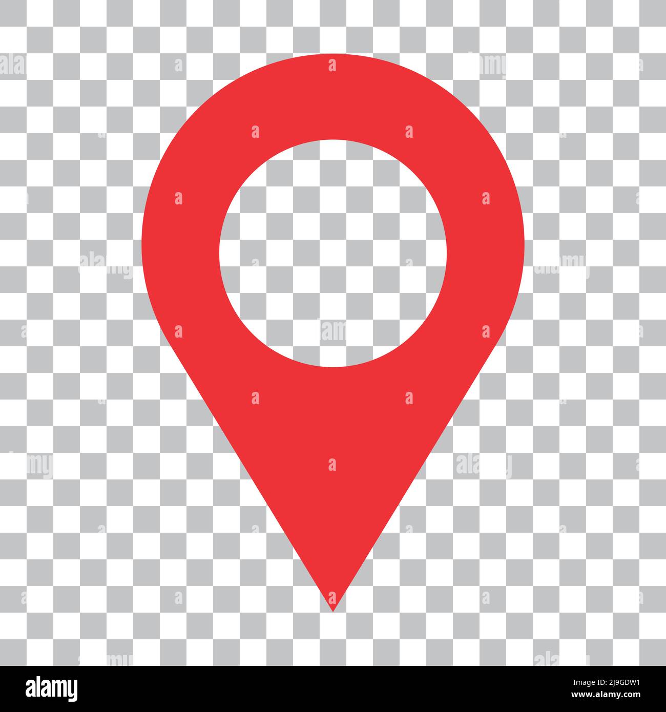 Un'icona a forma di puntina della mappa con uno sfondo trasparente. Vettore modificabile. Illustrazione Vettoriale