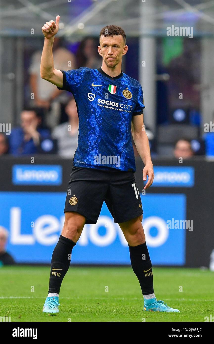 Milano, Italia. 22nd maggio 2022. Ivan Perisic (14) di Inter ha visto nella serie un incontro tra Inter e Sampdoria a Giuseppe Meazza a Milano. (Photo Credit: Gonzales Photo/Alamy Live News Foto Stock