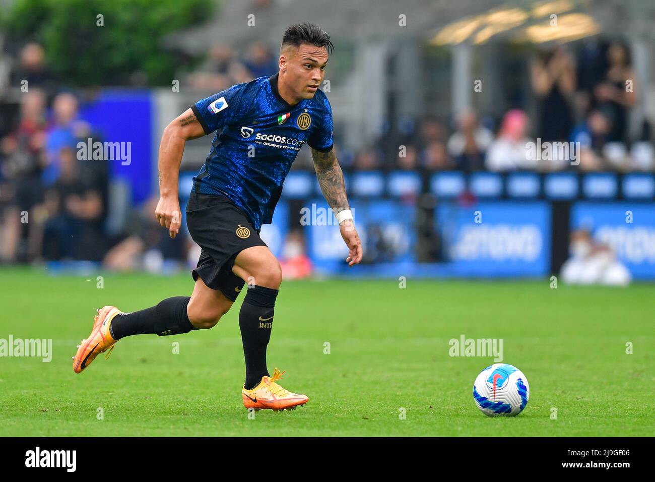 Milano, Italia. 22nd maggio 2022. Lautaro Martinez (10) dell'Inter ha visto nella Serie un incontro tra Inter e Sampdoria a Giuseppe Meazza a Milano. (Photo Credit: Gonzales Photo/Alamy Live News Foto Stock