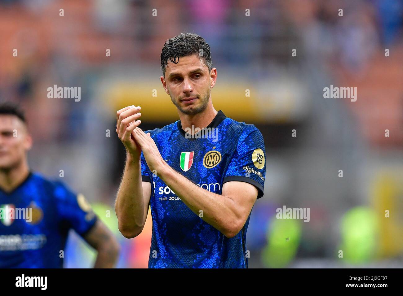 Milano, Italia. 22nd maggio 2022. Andrea Ranocchia (13) dell'Inter ha visto dopo la Serie un incontro tra Inter e Sampdoria a Giuseppe Meazza di Milano. (Photo Credit: Gonzales Photo/Alamy Live News Foto Stock