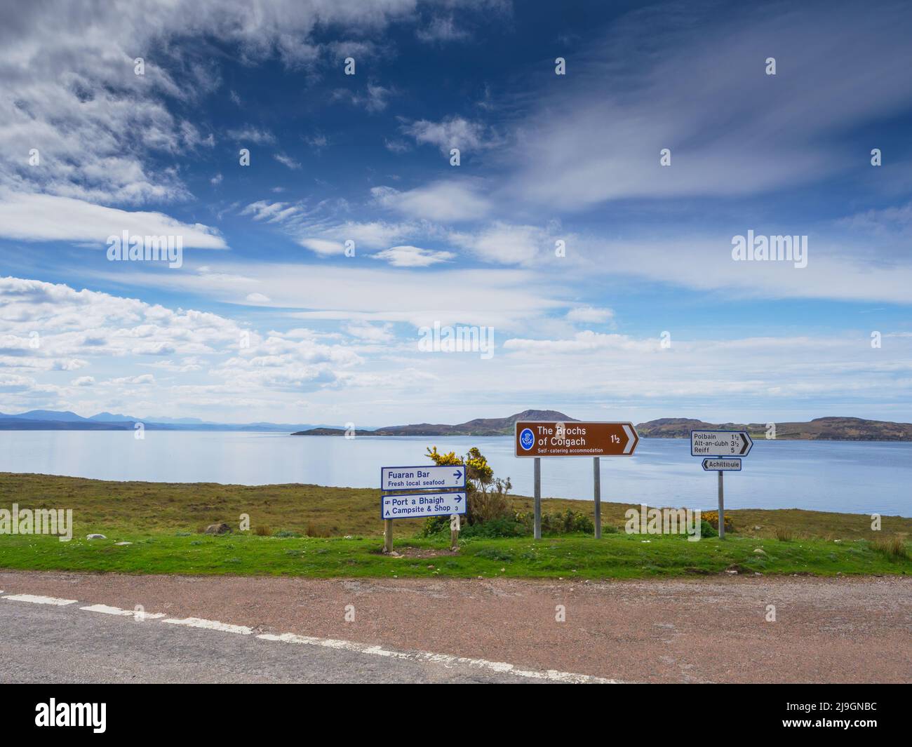 Villaggio di Achilltibuie a Ross e Cromarty, Highland, Scozia Foto Stock