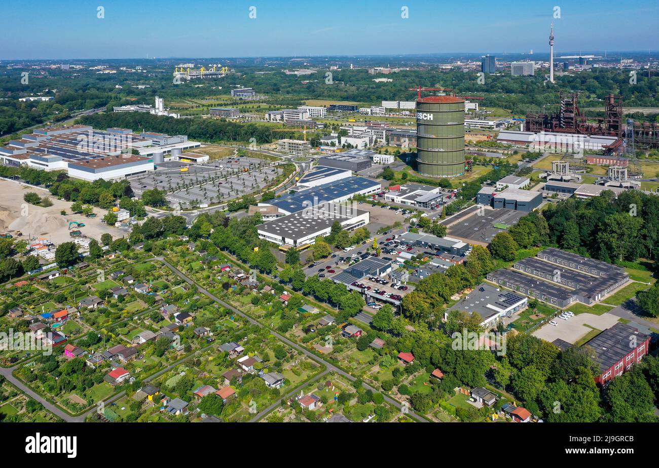 Dortmund, Renania settentrionale-Vestfalia, Germania - Phoenix-West. Dopo la chiusura del vecchio impianto di altoforno di Hoesch nel 1998, il sito è stato risviluppato in Foto Stock
