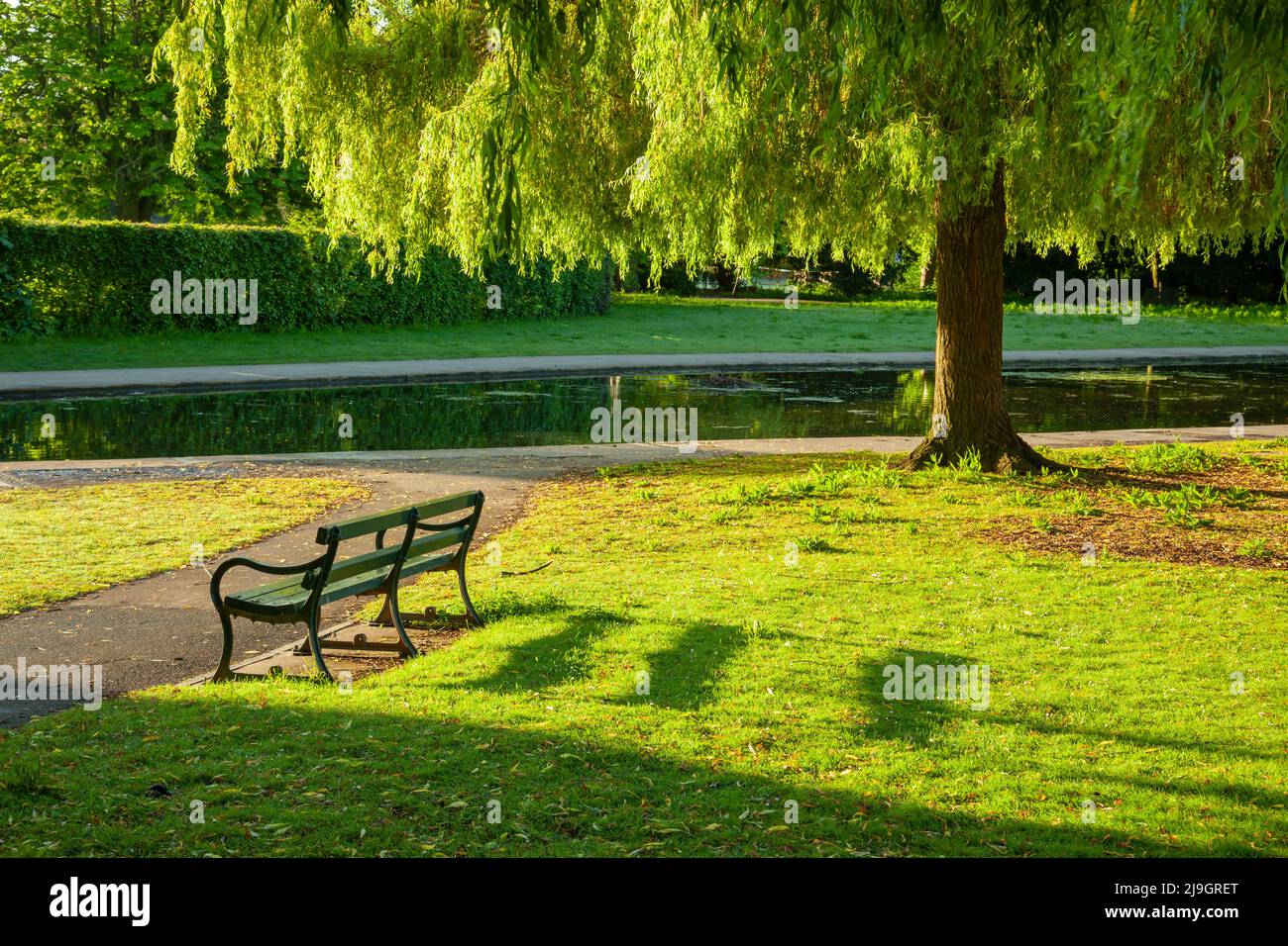 Mattina di primavera al Rowntree Park di York, Inghilterra. Foto Stock