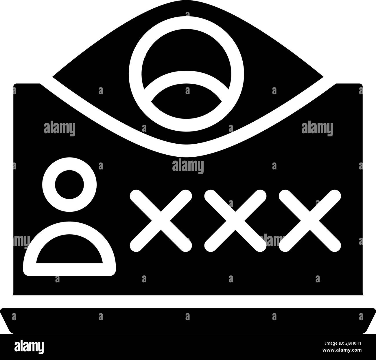 Icona glifo nero spyware Illustrazione Vettoriale