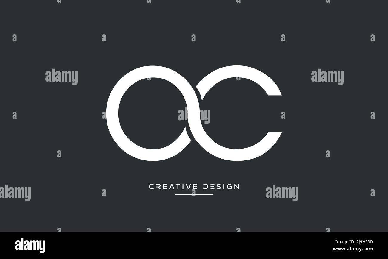 Alfabeto lettere OC, CO modello vettoriale logo astratto Illustrazione Vettoriale