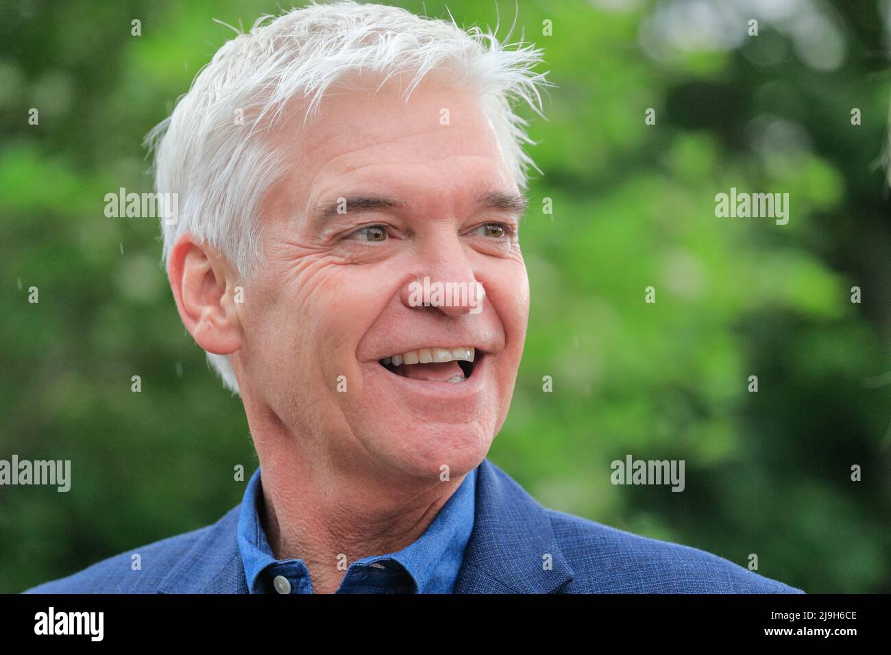 Chelsea, Londra, Regno Unito. 23rd maggio 2022. Presentatore Phillip Schofeld. Chelsea Flower Show Press Day presenta in anteprima lo spettacolo che ritorna al Royal Hospital Chelsea e quest'anno si svolge dal 24 al 28 maggio. Credit: Imagplotter/Alamy Live News Foto Stock
