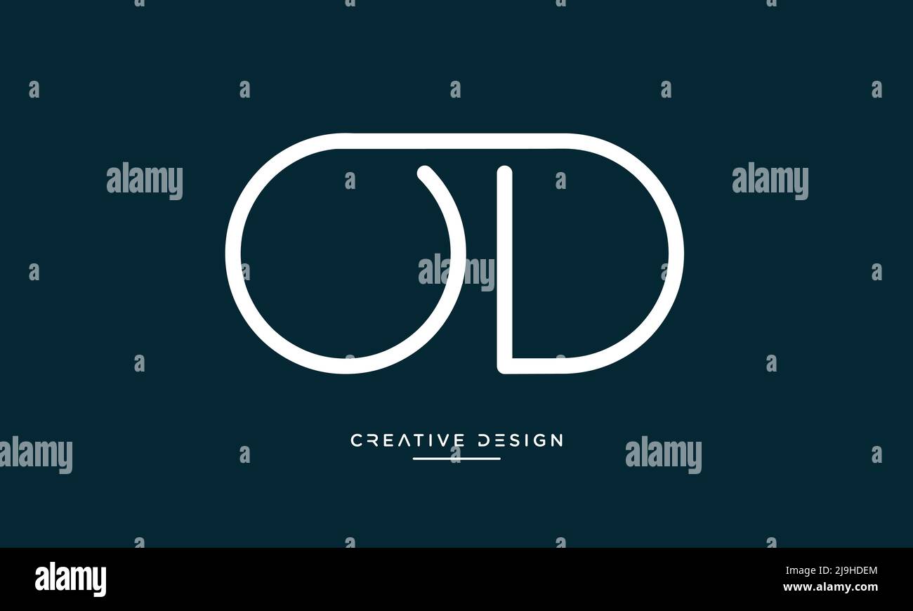 Icona lettera alfabetica con logo od o DO Illustrazione Vettoriale