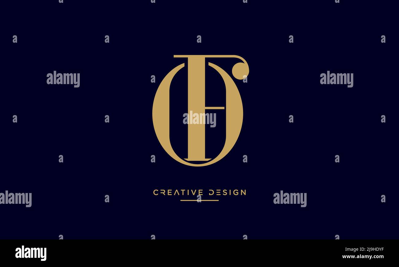 Lettere alfabetiche O FO icona Logo Vector Illustrazione Vettoriale