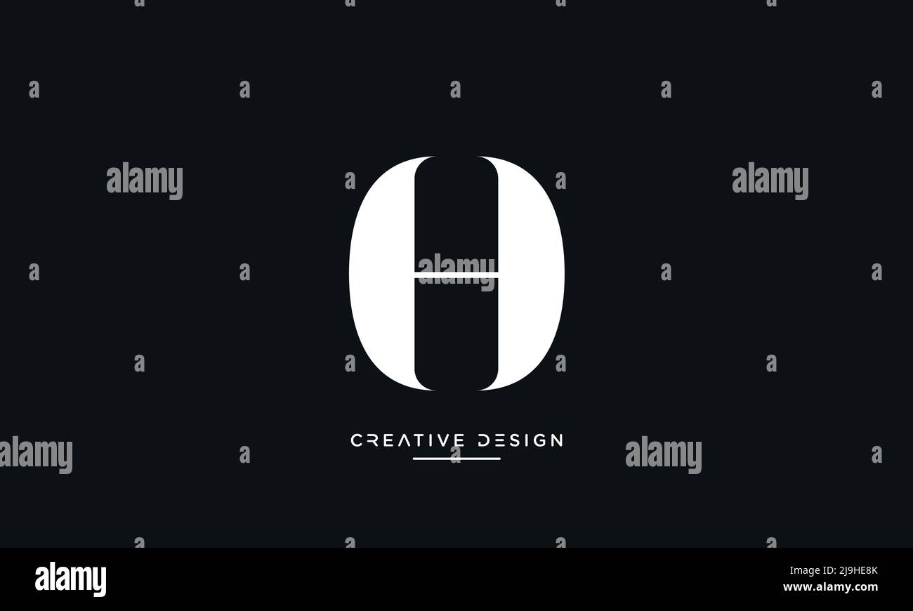 Lettera alfabetica OH o ho icona Logo Vector Illustrazione Vettoriale