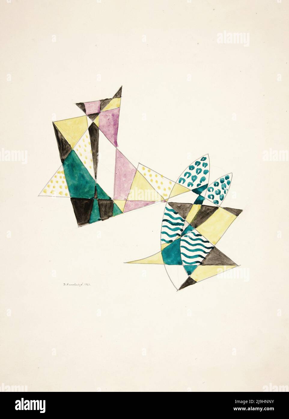 Art by David Kakabadzé - Abstraction based on Sails, IV (1921) Foto Stock