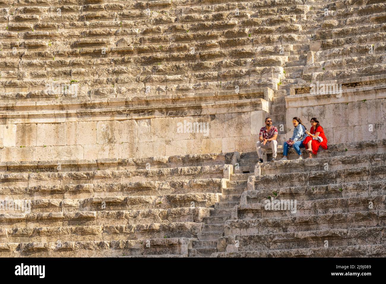L'Anfiteatro Romano di nAmman Foto Stock
