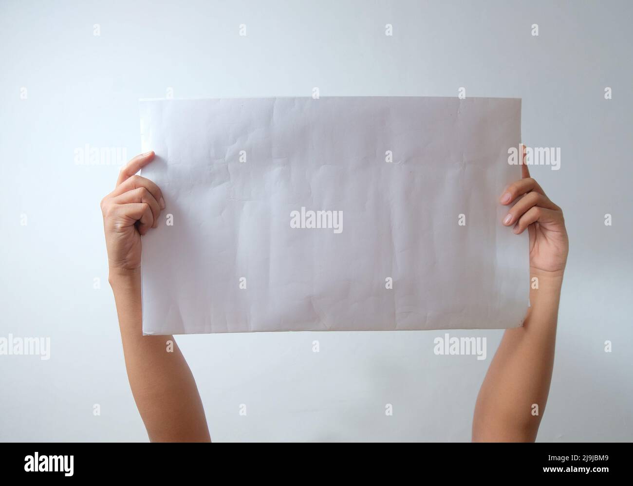 il protestore tiene la carta nell'aria, illustrazione di democrazia Foto Stock