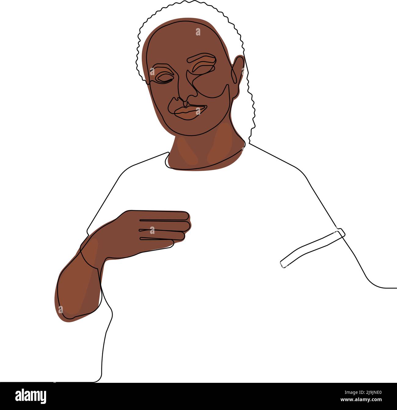 Disegno minimalista a una linea femminile. Illustrazione Vettoriale