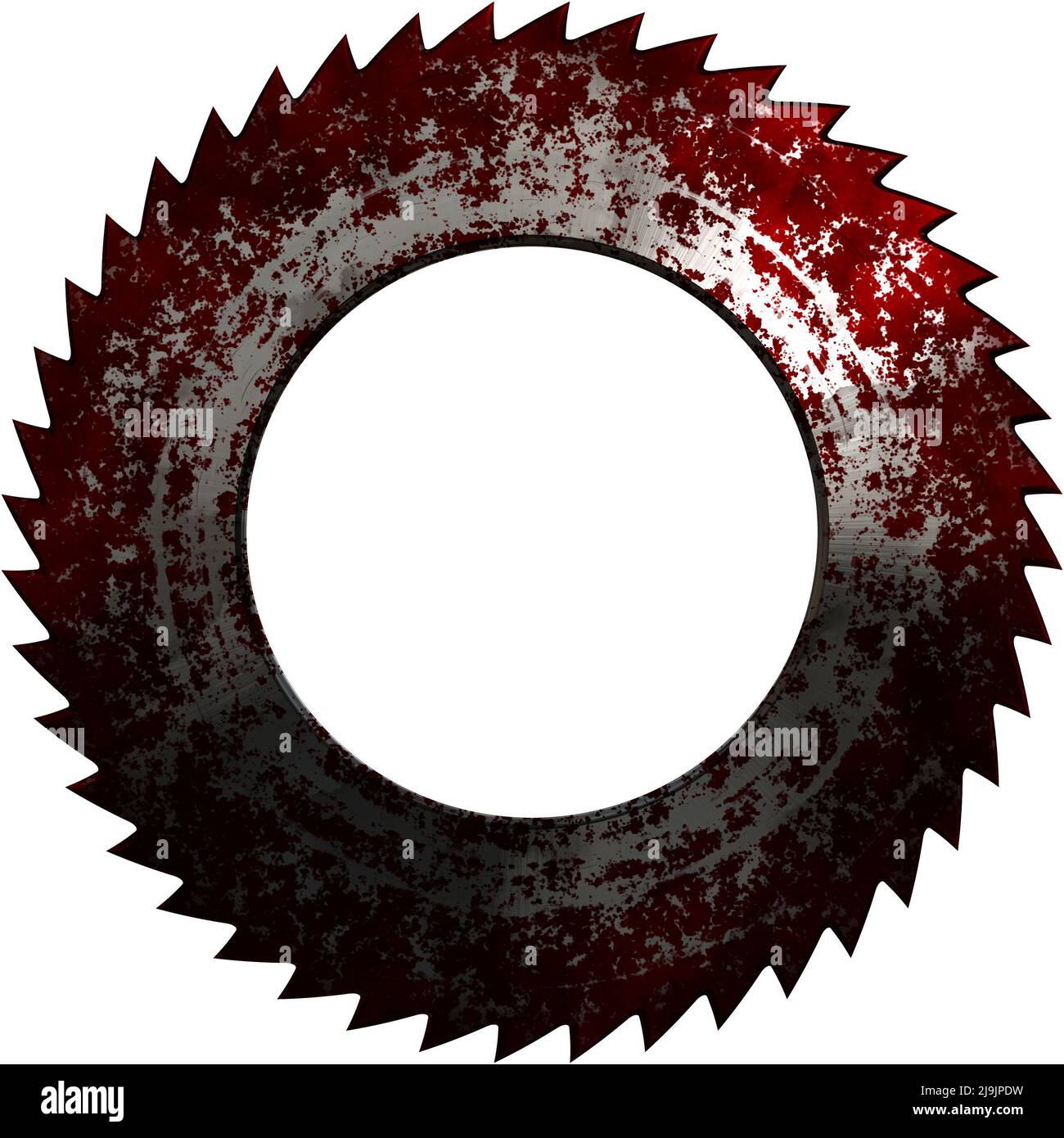 lama per sega con sangue Foto Stock