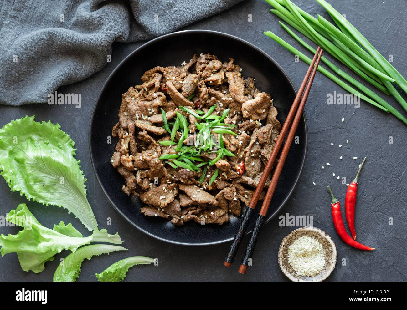 Bulgogi, cucina tradizionale coreana Foto Stock