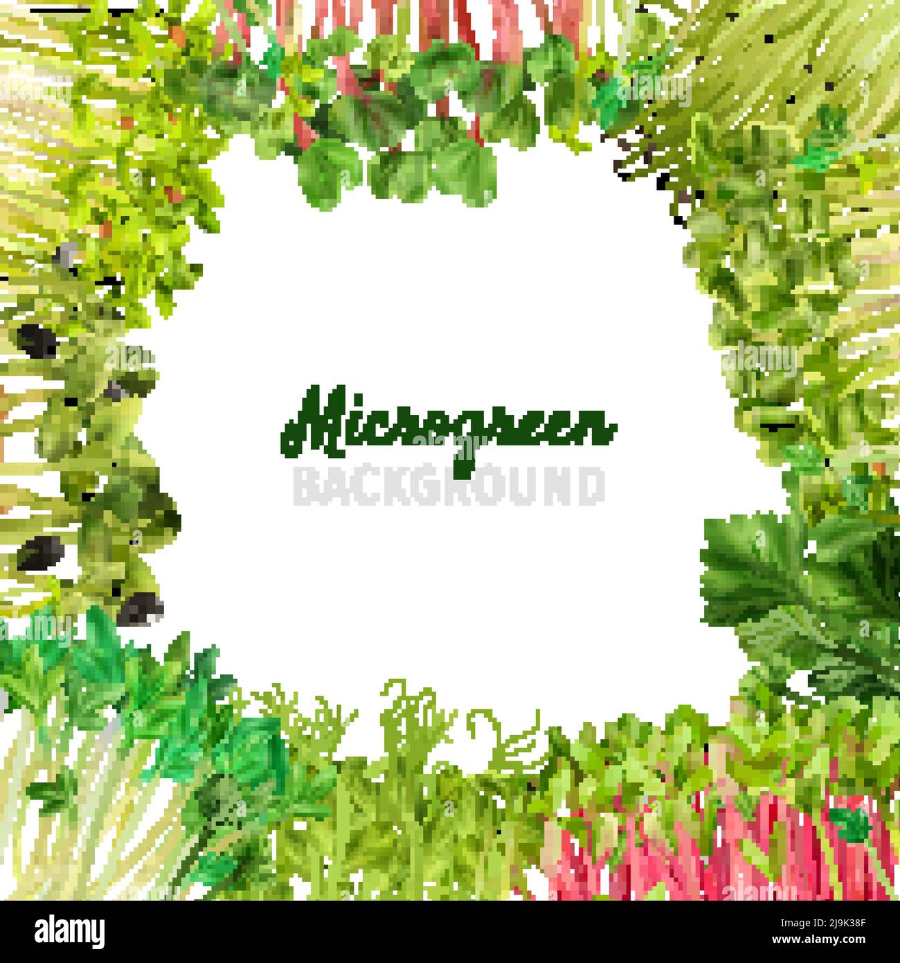 Nutrizione sana microgrenens telaio realistico isolato illustrazione vettoriale Illustrazione Vettoriale