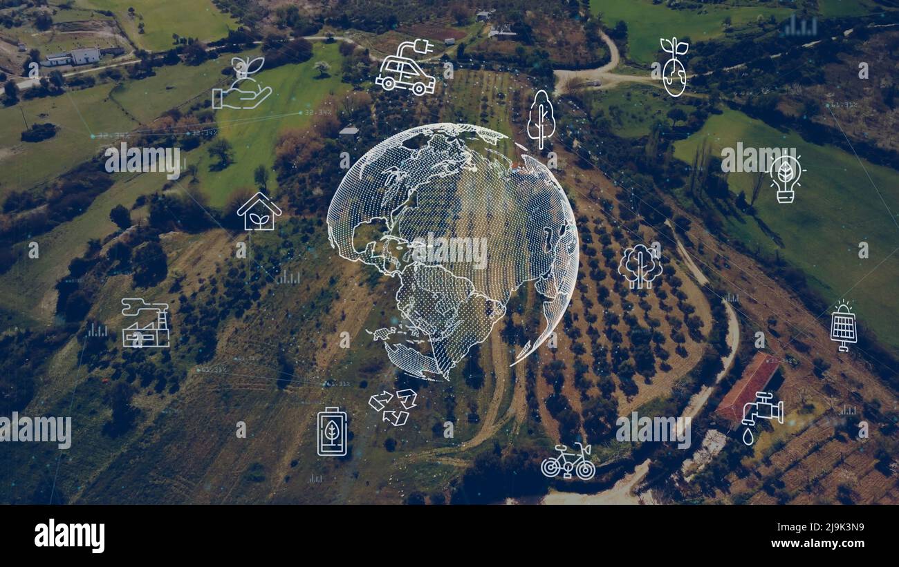 Concetto di tecnologia ambientale. Obiettivi di sviluppo sostenibile. SDG. Foto Stock