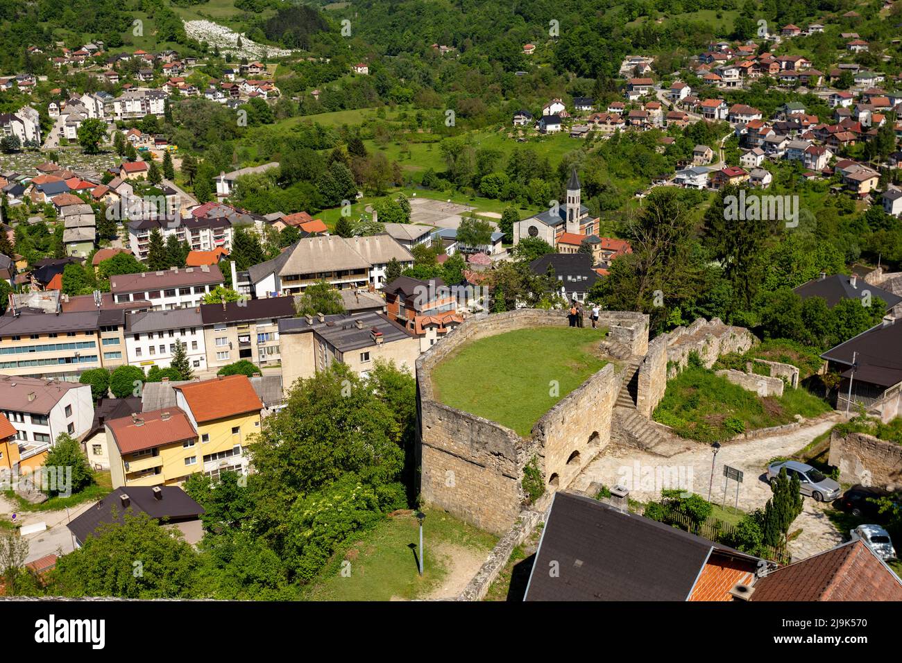 Città Jajce, una capitale storica del regno bosniaco, Bosnia-Erzegovina Foto Stock