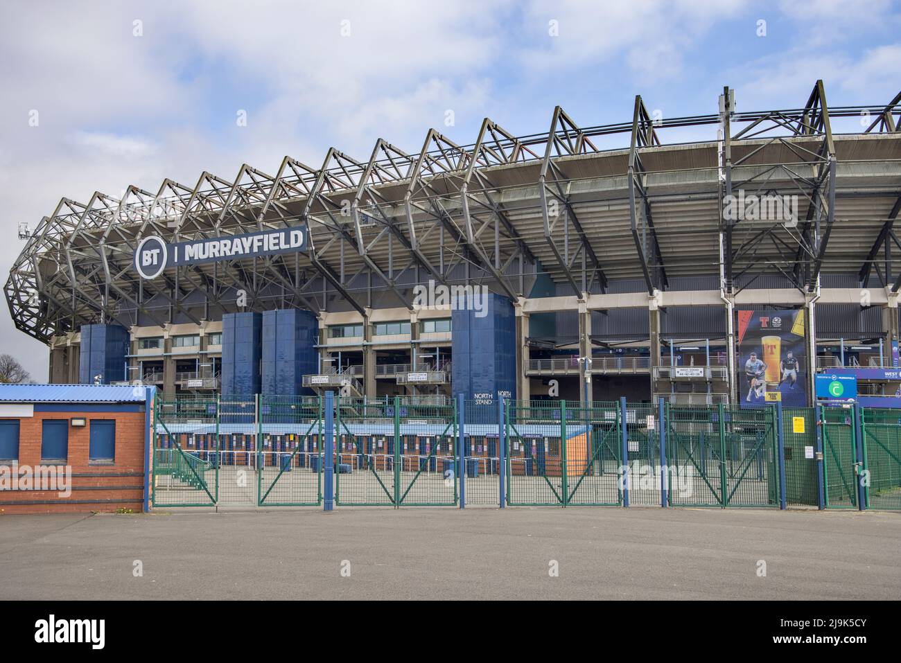 lo stadio di rugby di murrayfield ospita la squadra scozzese di rugby a edimburgo in scozia Foto Stock
