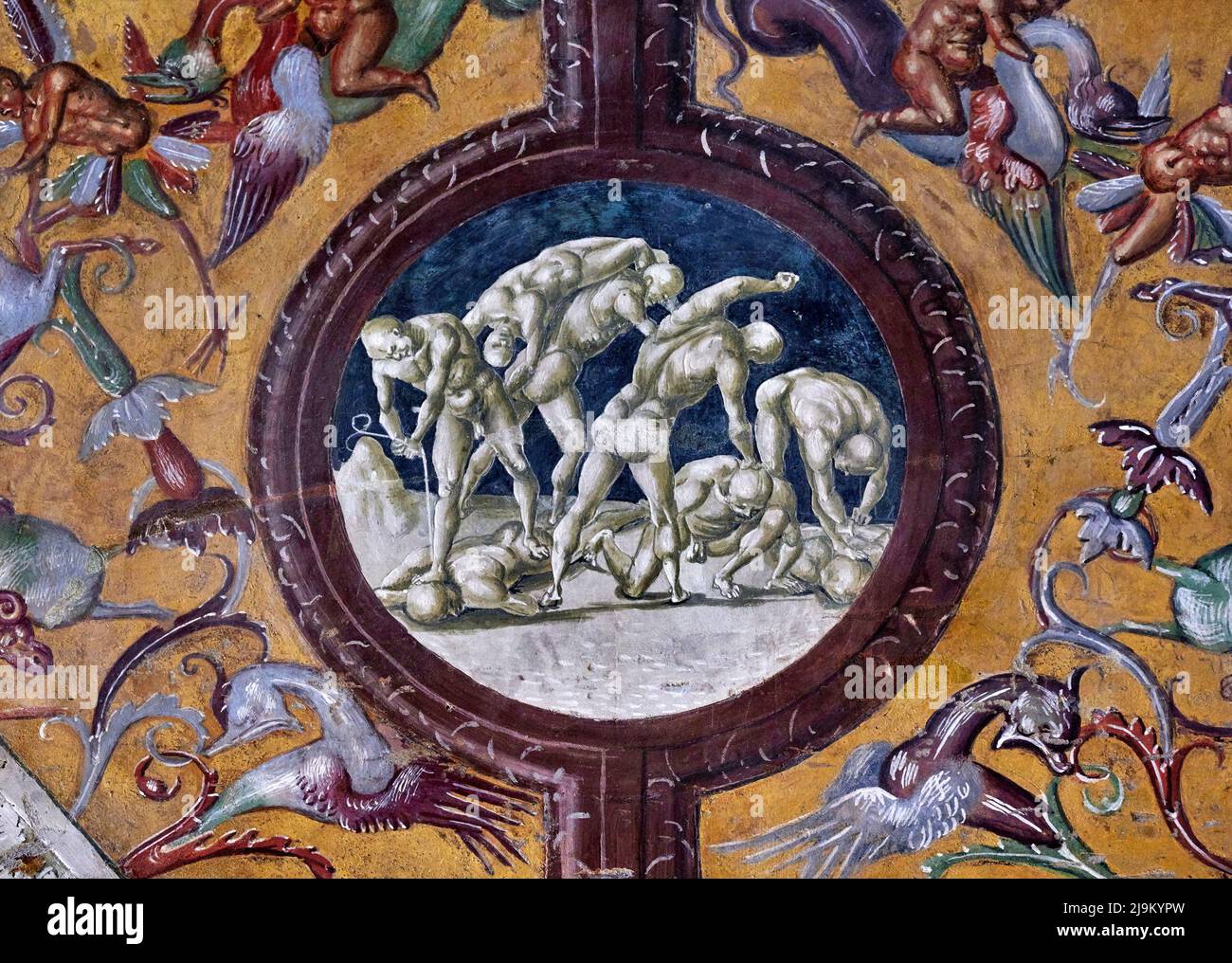 L’eccidio dei Pompeiani - affianco nella Cappella di San Brizio - Luca Signorelli - 1502 - Orvieto (Terni), Italia, Duomo di S.Maria Assunta Foto Stock