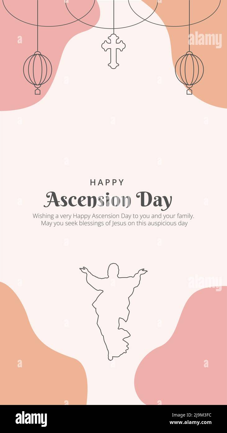 Ascension Day Story Social Media Template Vector Illustration Illustrazione Vettoriale