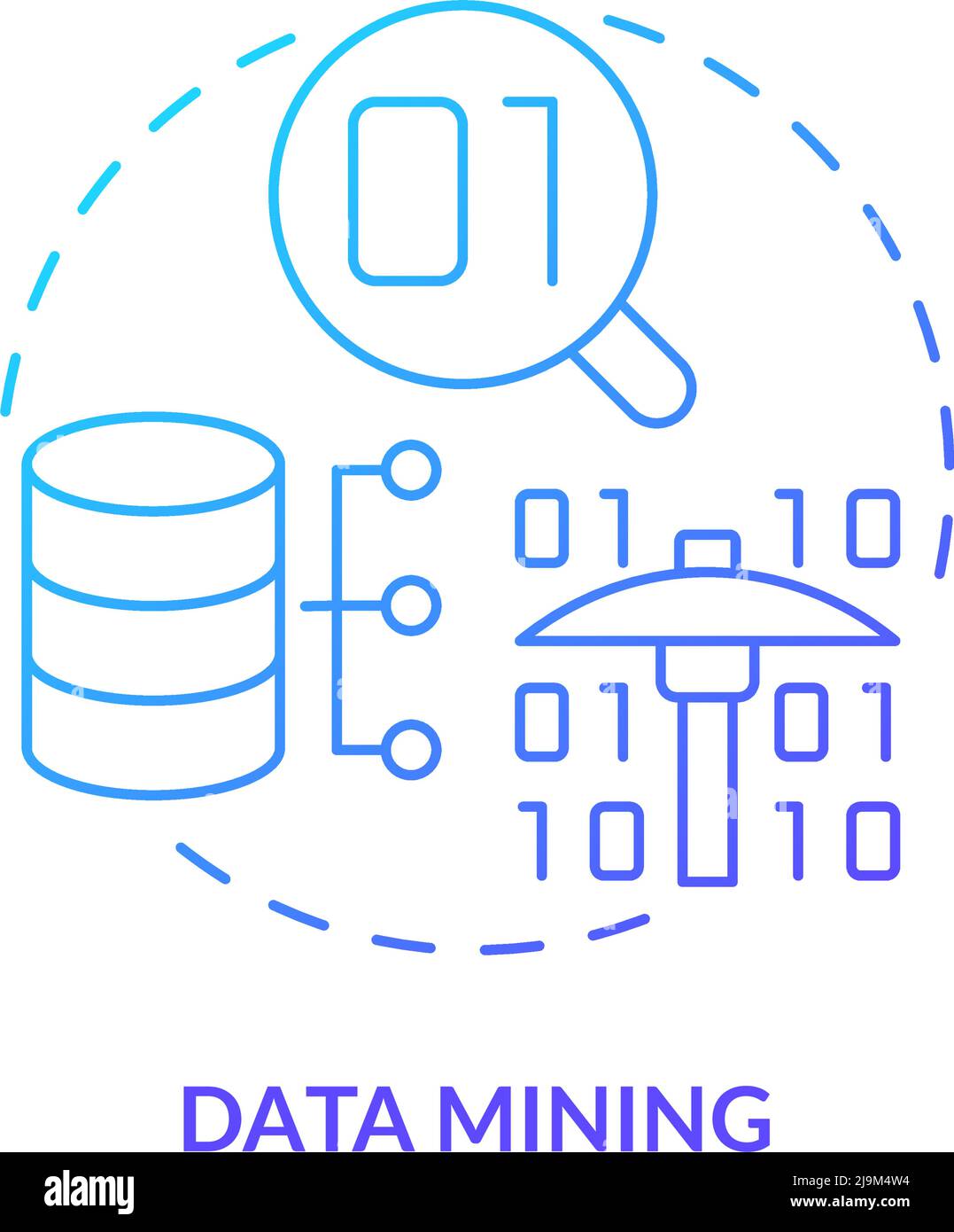 Icona del concetto di gradiente blu data mining Illustrazione Vettoriale