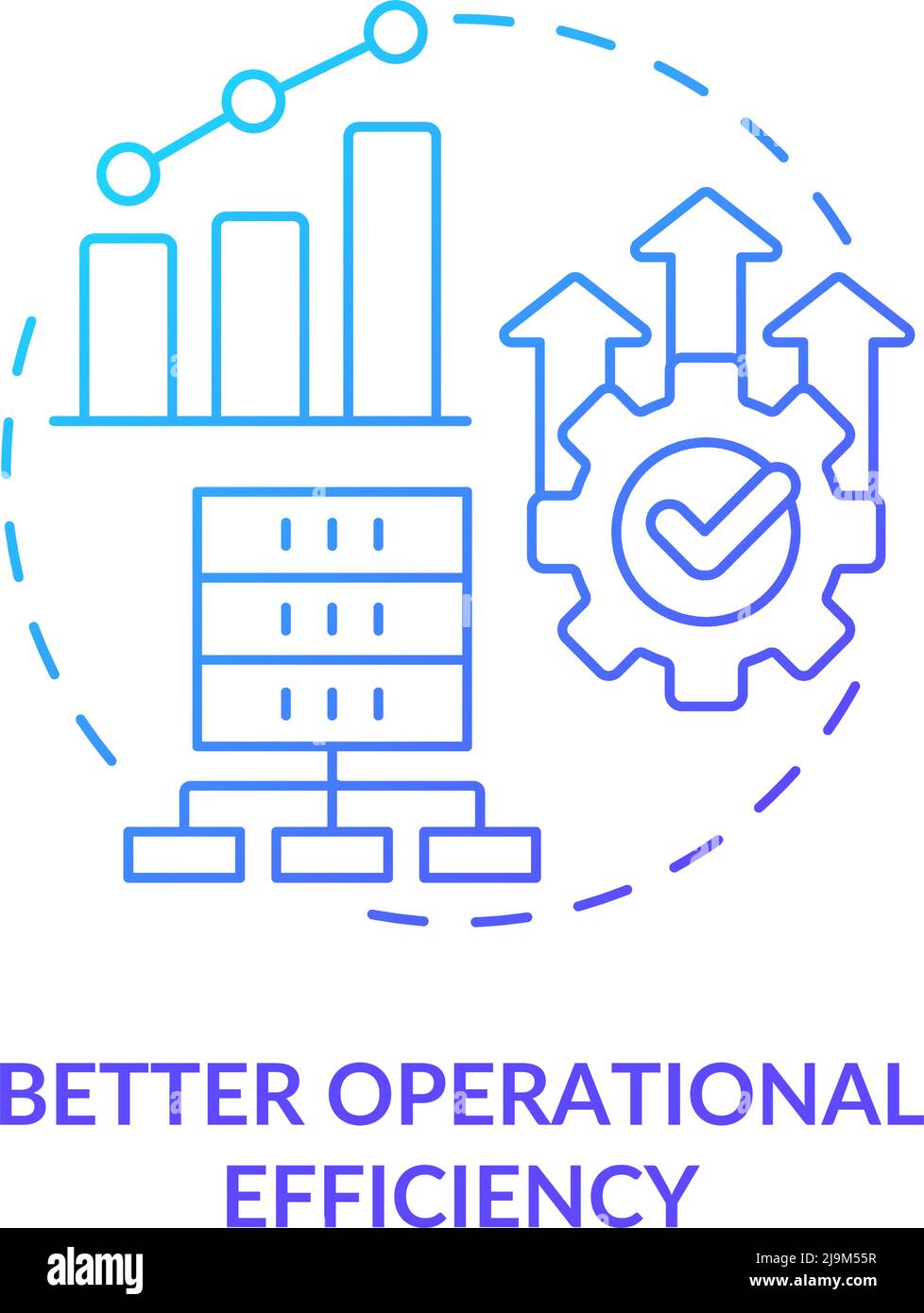 Migliore efficienza operativa icona del concetto di gradiente blu Illustrazione Vettoriale