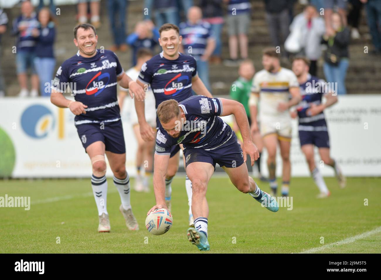 Featherstone, Inghilterra - 21st maggio 2022 - Connor Jones di Featherstone Rovers fa una prova. Rugby League Betfred Championship Featherstone Rovers vs Whitehaven RLFC al Millenium Stadium, Featherstone, Regno Unito Dean Williams Foto Stock