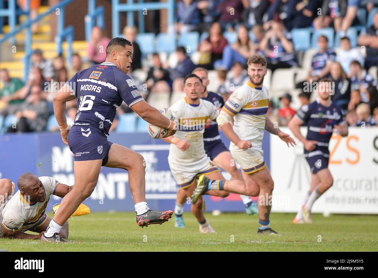 Featherstone, Inghilterra - 21st Maggio 2022 - i giovani Mori di Featherstone Rovers si rompe. Rugby League Betfred Championship Featherstone Rovers vs Whitehaven RLFC al Millenium Stadium, Featherstone, Regno Unito Dean Williams Foto Stock