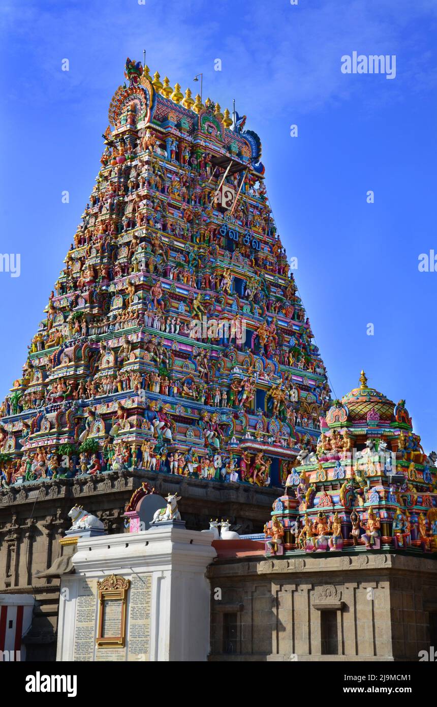 Mylapore, Chennai India, luglio 25th 2016. Il bellissimo tempio di Kapaleeswarar a Chennai, India Foto Stock