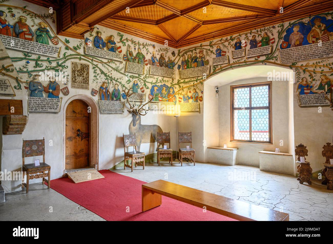 Albero genealogico del castello di Tratzberg in Tirolo Foto Stock