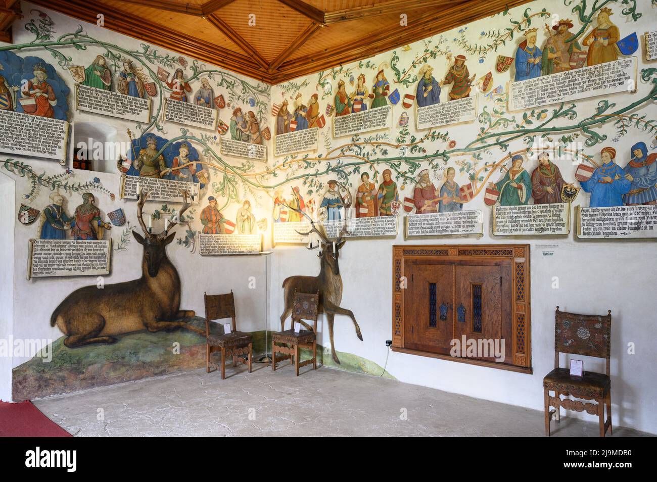 Albero genealogico del castello di Tratzberg in Tirolo Foto Stock