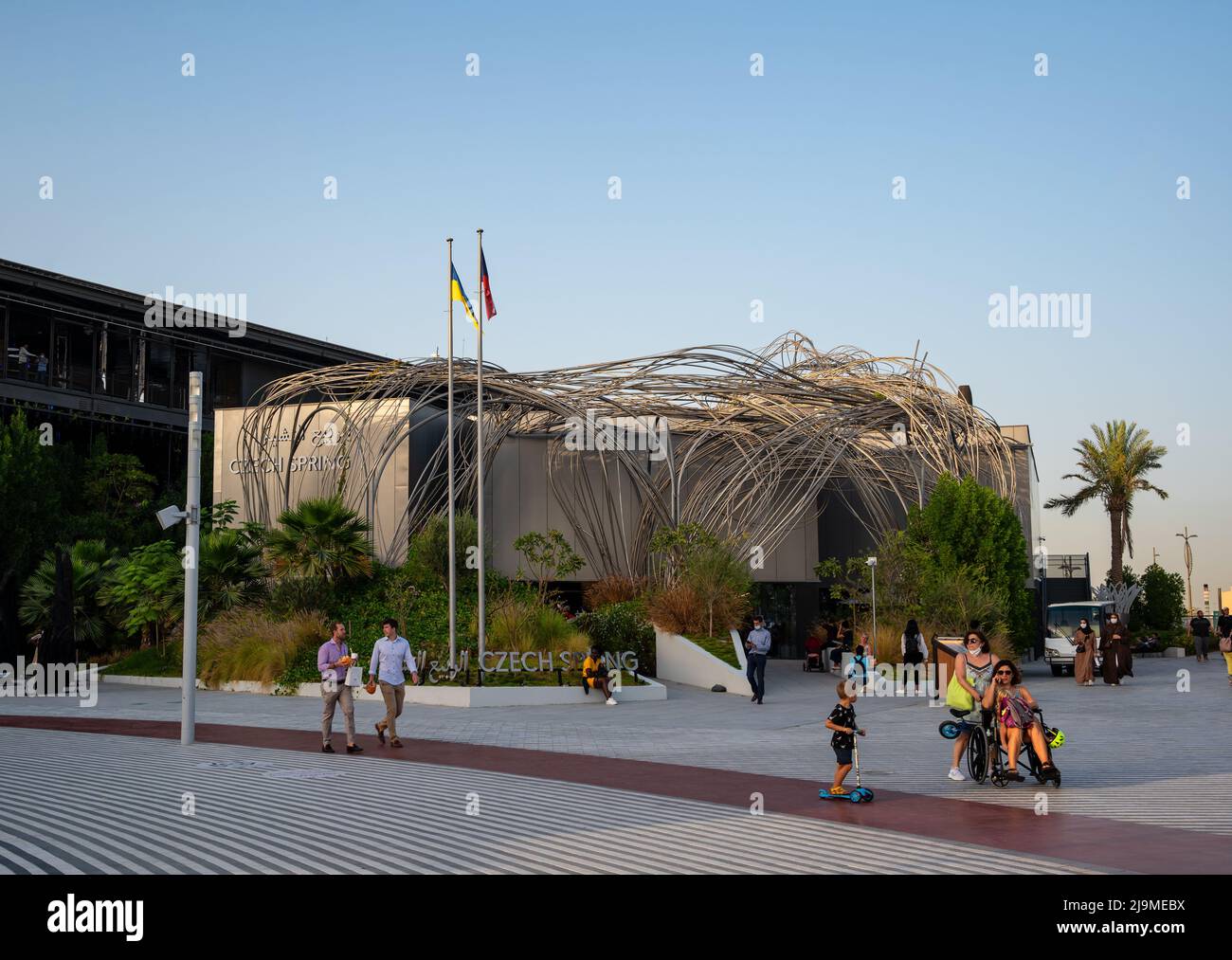 Vista del padiglione della Repubblica Ceca all'Expo 2020, Dubai, Emirati Arabi Uniti Foto Stock