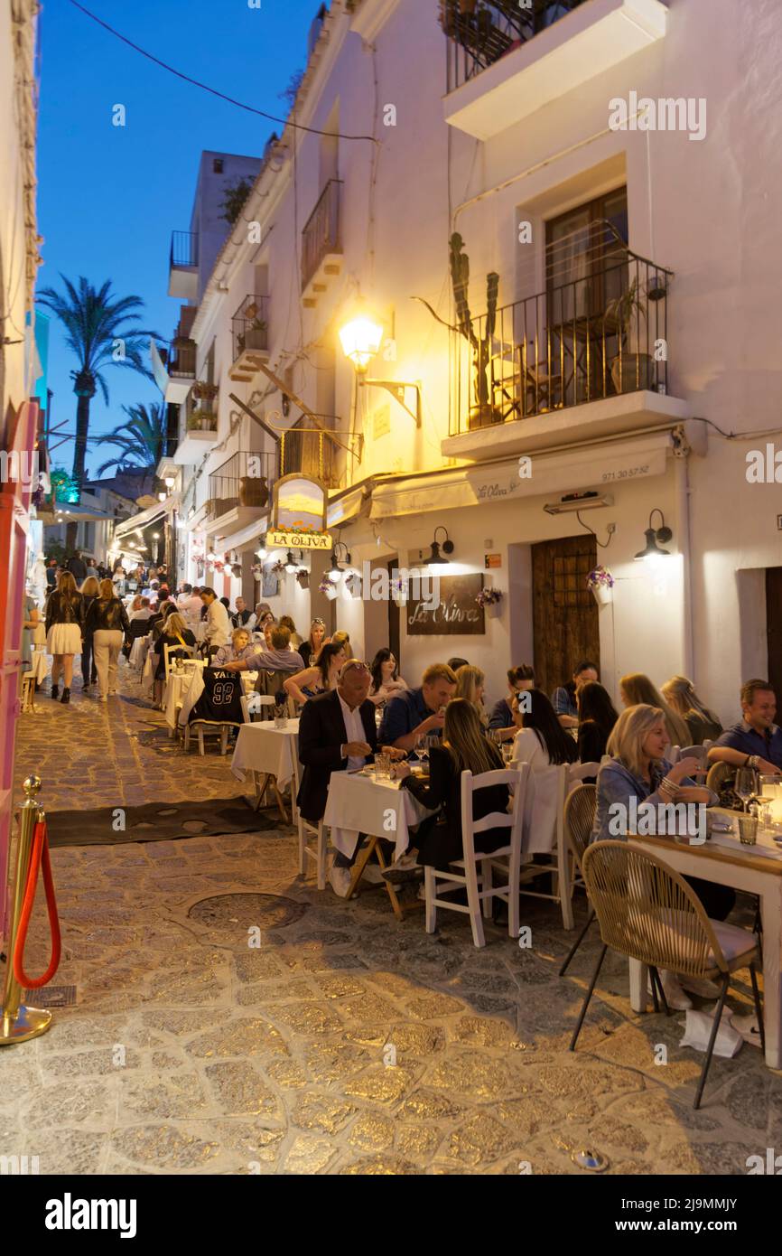 Dalt Vila, Ibiza-Stadt, Unesco Weltkulturerbe, historische Altstadt, Eivissa, Ibiza, Pityusen, Baleari, Insel, Spagna, Europa Foto Stock