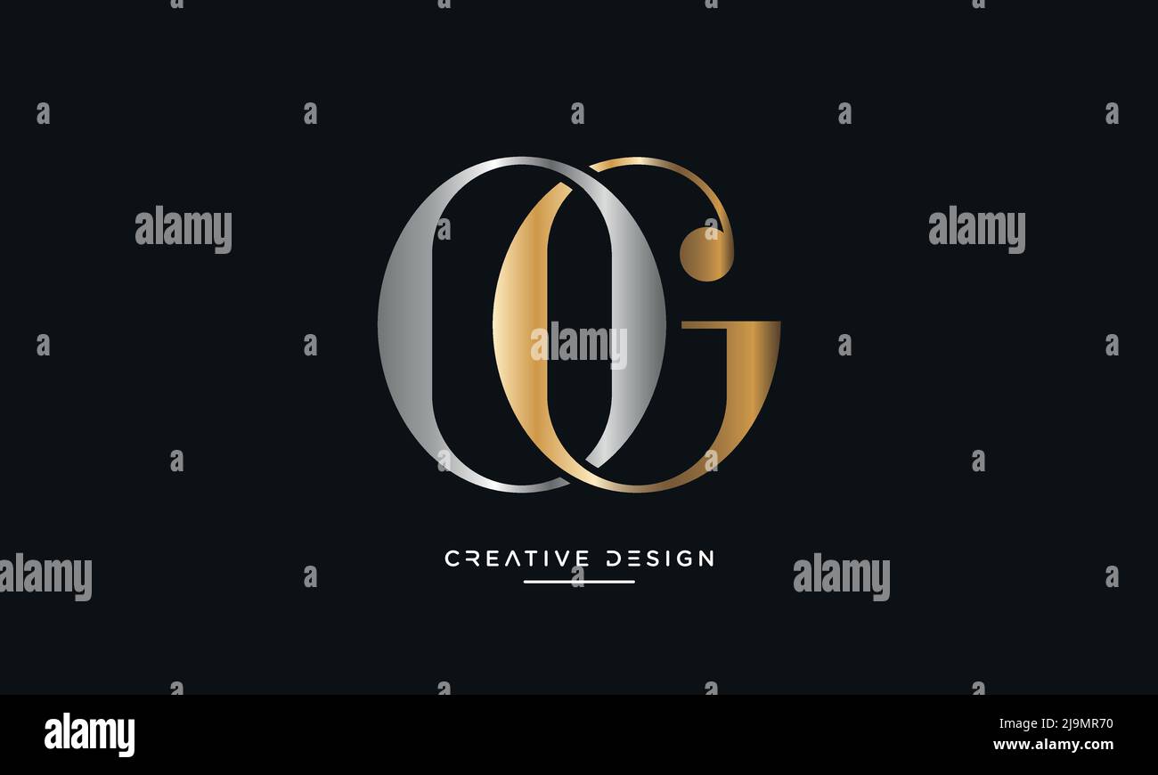 Alfabeto lettere OG o LOGO DELL'icona GO Illustrazione Vettoriale