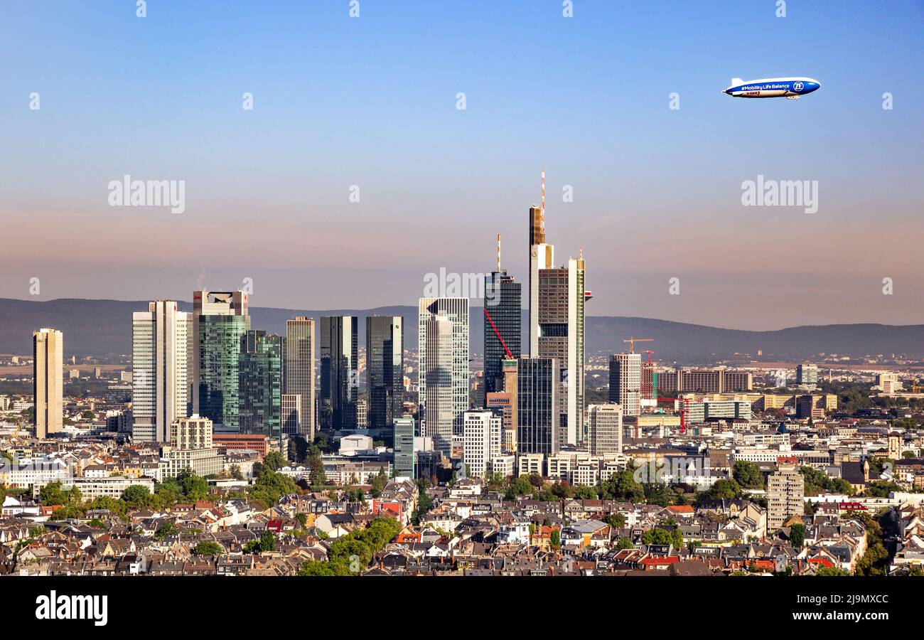 Vista sullo skyline del centro città di Francoforte, il centro finanziario della Germania. Settembre 11, 2019 Foto Stock