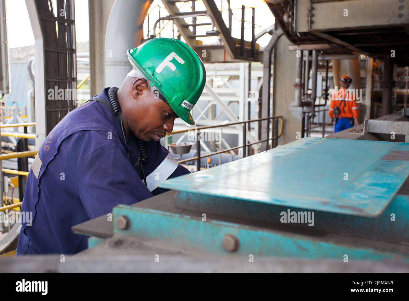 Lavoro mirato: Precisione e impegno a Kansanshi Foto Stock