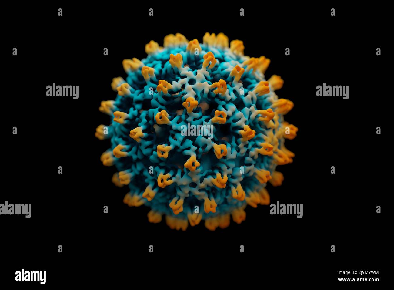 Virus dell'epatite B capside, 3D rendering illustrazione medica, imaging avanzato Foto Stock