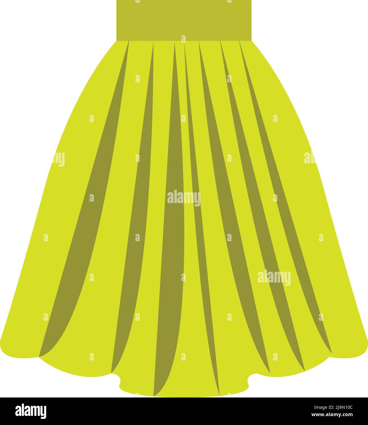 donna colore giallo skart. su sfondo bianco. moda donna Illustrazione Vettoriale