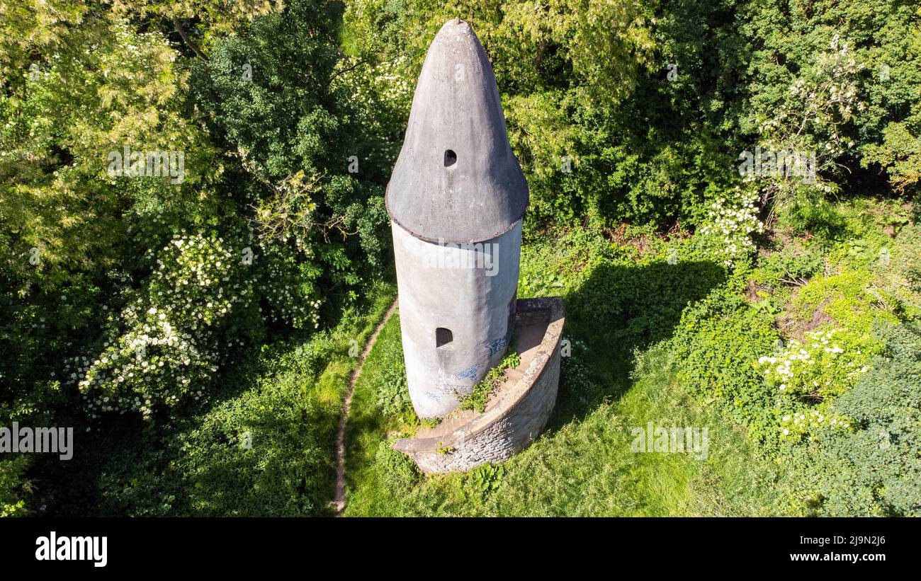 Berger Warte, storica torre della difesa e delle dogane, Francoforte, Germania Foto Stock