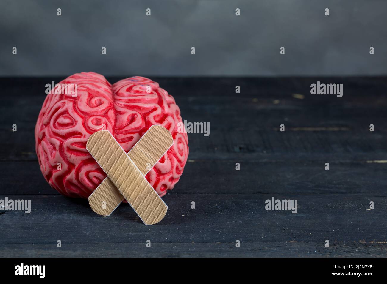 Concetto di salute mentale del cervello e del gesso Foto Stock