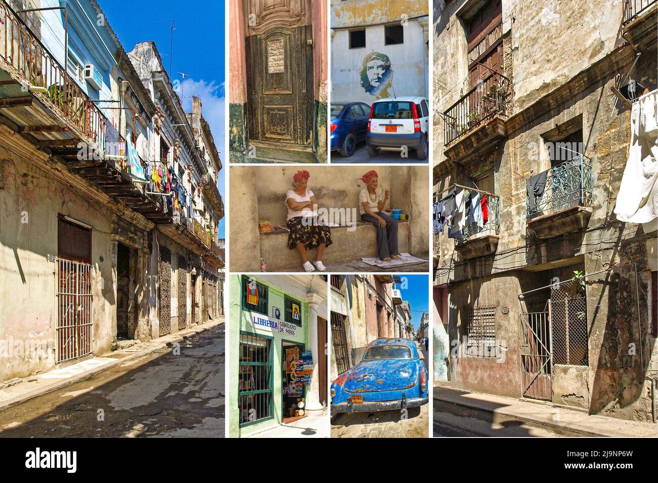 L'altro lato dell'Avana (Cuba), la parte vecchia della città, la parte genuina e non turistica dove vivono le persone comuni. Foto Stock