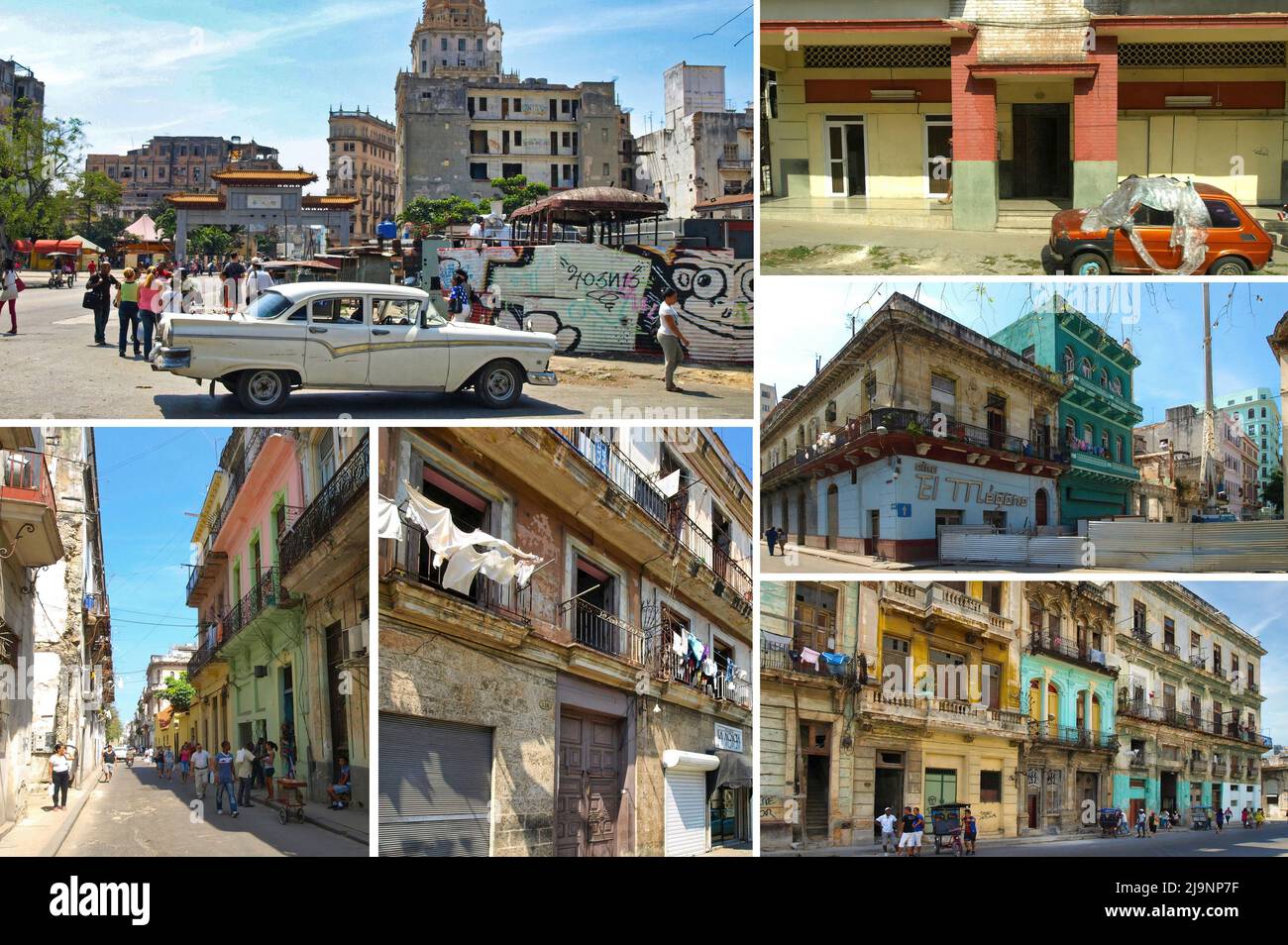 L'altro lato dell'Avana (Cuba), la parte vecchia della città, la parte genuina e non turistica dove vivono le persone comuni. Foto Stock