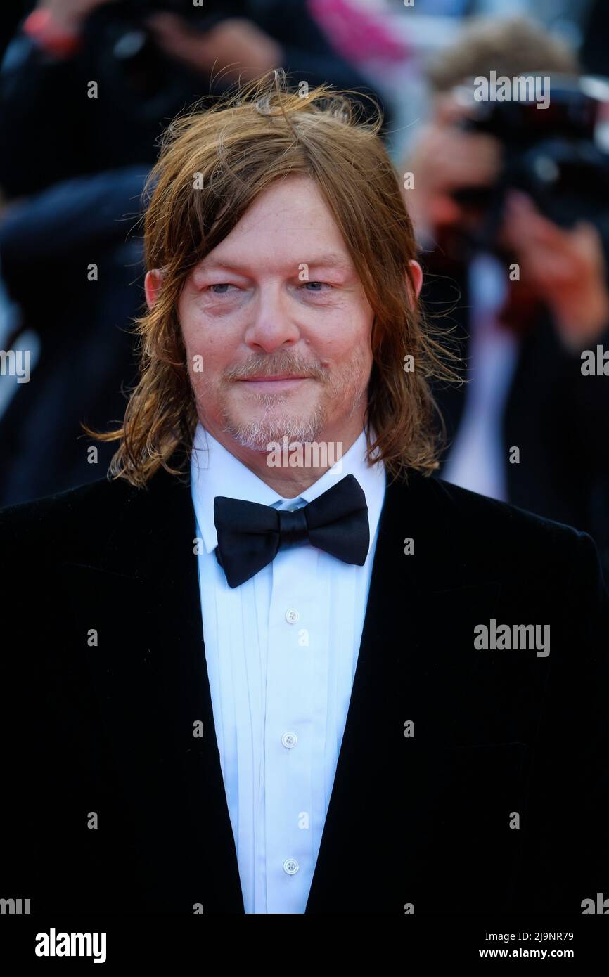 Cannes, Francia. 24th maggio 2022. Cannes, Francia, martedì, maggio. 24, 2022 - Norman Reedus è visto al tappeto rosso Innocent e 75th Cannes Anniversary Gala durante il Festival del Cinema di Cannes 75th al Palais des Festivals et des Congrès de Cannes . Foto di Credit: Julie Edwards/Alamy Live News Foto Stock